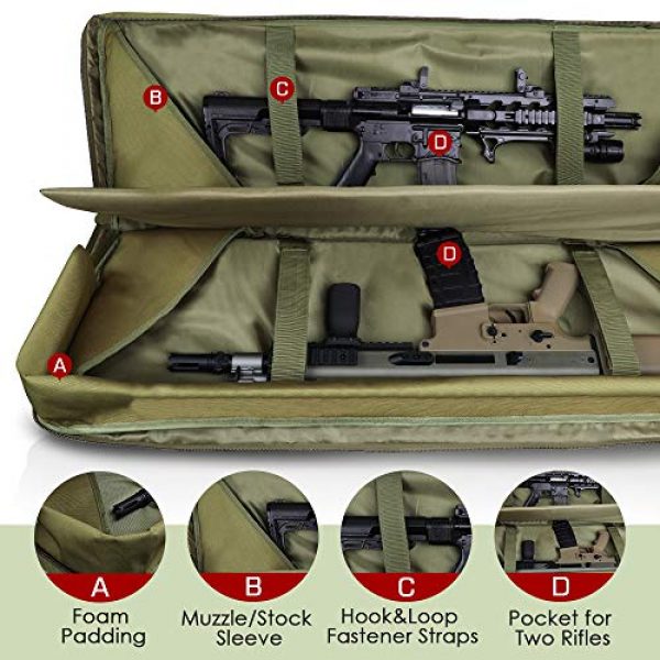 Feastoria Rifle Case 5 Feastoria Tactical Double Long Soft Rifle Case, Transportation Carbine Gun Bag with Adjustable Shoulder Rifle Bag - 36"