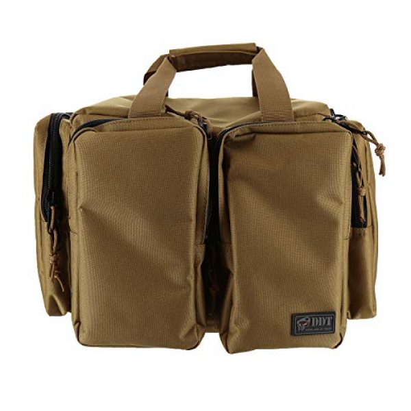 DDT VETERAN OWNED AND OPERATED Tactical Range Bag 2 DDT Ranger Deluxe Padded Oversized Pistol Case Range Bag, Tan Small