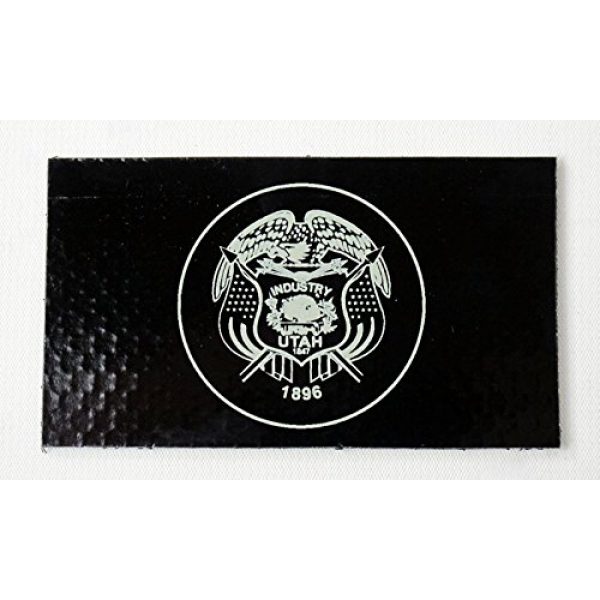 USTG Airsoft Morale Patch 1 Black and Tan UT IR Infrared Utah State Flag Military Morale Reflective Patch