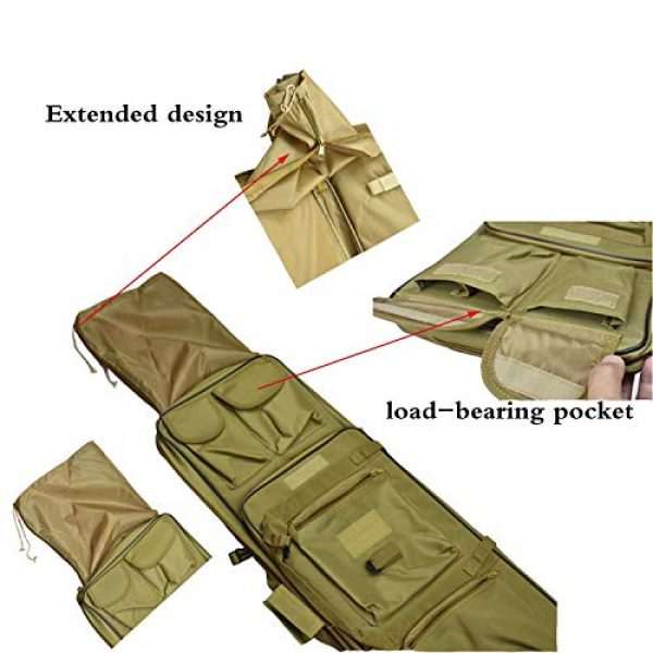 JFFCE Rifle Case 7 JFFCE Extendable Design Rifle Case/Backpack Classic Tactical Double Rifle Pistol Gun Case Bag Long Gun Case Bag for Hunting Shooting Range Sports Storage and Transport