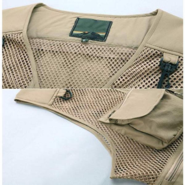 DAFREW Airsoft Tactical Vest 4 DAFREW Casual Vest Multi-Pocket Quick-Drying Vest mesh Breathable Vest Outdoor Leisure Fishing Photography Vest (Color : Green, Size : L)