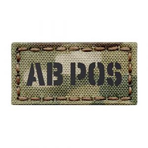 Tactical Freaky Airsoft Morale Patch 1 IR Mini Patch 1x2 Multicam ABPOS AB+ Blood Type Infrared Tactical Morale