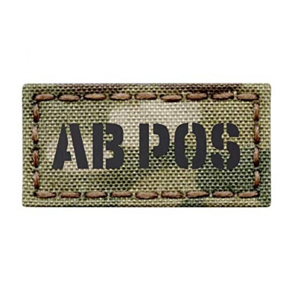 Tactical Freaky Airsoft Morale Patch 1 IR Mini Patch 1x2 Multicam ABPOS AB+ Blood Type Infrared Tactical Morale