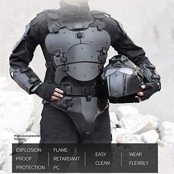WoSporT Airsoft Tactical Vest 7 Airsoft Vest Body Armor Vests Adjustable Tactical Molle Chest Protector Vest+Elbow+Shoulder+Crotch+Battle Belt Set Paintball Military Combat Training Gear Motorcycle CS Cosplay Movie Costumes