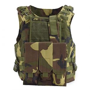 BGJ Airsoft Tactical Vest 1 BGJ Tactical Vest Military Combat Armor Vest Mens Army Airsoft Hunting Vest Adjustable Outdoor CS Paintball Training Protective Vest