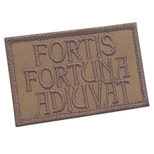 LEGEEON Airsoft Morale Patch 1 LEGEEON Tan Fortis Fortuna Adiuvat 2x3.25 John Wick Coyote Morale Tactical Military Hook-and-Loop Patch