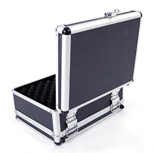 brandless Pistol Case 5 Gun Security Safe Cabinet, Portable Aluminum Framed Gun Lock BoxDual Pistol Firearm and Valuables Safe with 3 Digits Combination Lock, Silver 11.81" x 5.91" x 9.05"