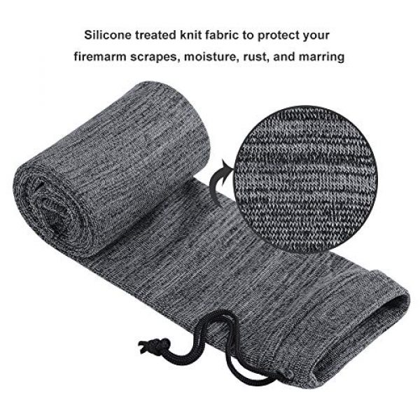 TW TWOD Rifle Sock 4 Twod Gun Socks for Rifle/Shotguns with or Without Scope Storage, Anti-Rust, Silicone Treated, Drawstring Closure 54 Inches and 16 Inches