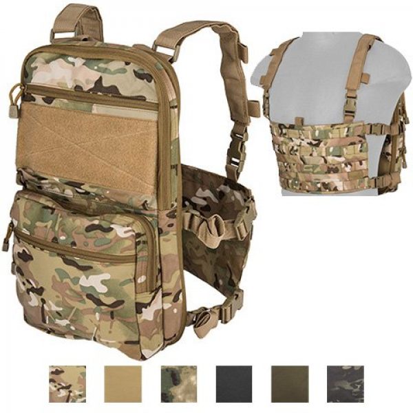 Lancer Tactical Airsoft Tactical Vest 3 Lancer Tactical 1000D Nylon QD Chest Rig and Backpack Combo (CAMO)