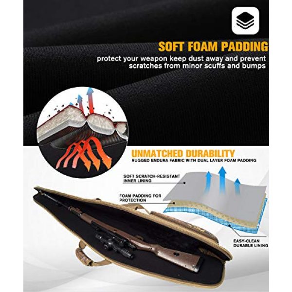 KIRIOUL Rifle Case 4 KIRIOUL Soft Rifle Case Water-Resistant Carrying Gun Case with Adjustable Shoulder Strap Thick Foam Padded Shotgun Bag for Scoped Rifles