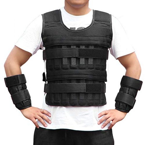 Aiggend Airsoft Tactical Vest 2 Tactical Vests, 50KG Weighted Vest Strength Training Jacket for Workout Fitness