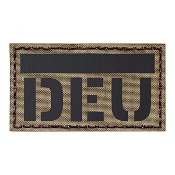 Tactical Freaky Airsoft Morale Patch 1 IR Bundeswehr Germany Flag DEU Tan Coyote Brown Deutschland Flagge 3.5x2 Infrared IFF Tactical Morale Touch Fastener Patch
