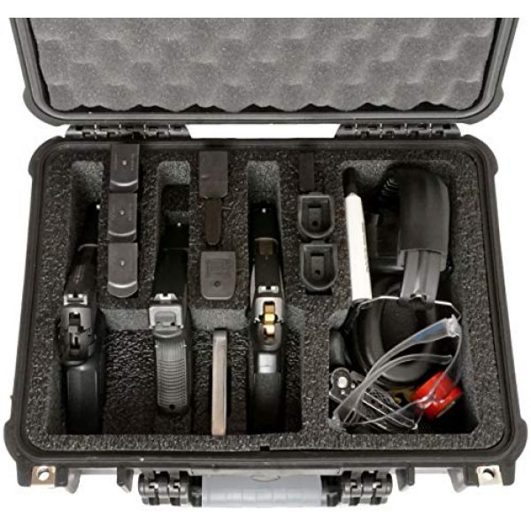 Case Club Pistol Case 4 Case Club 4 Pistol and 16 Magazine Pre-Cut Heavy Duty Waterproof Case with Included Silica Gel Canister to Help Prevent Gun Rust (Upgraded Gen-2)