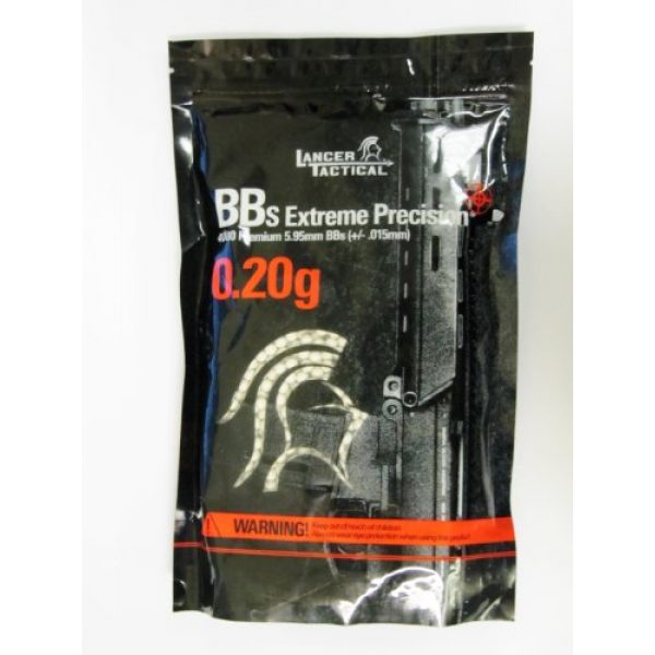 Lancer Tactical Airsoft BB 2 Lancer Tactical BBS in Bag 4000 Rounds (White, 0.20g)