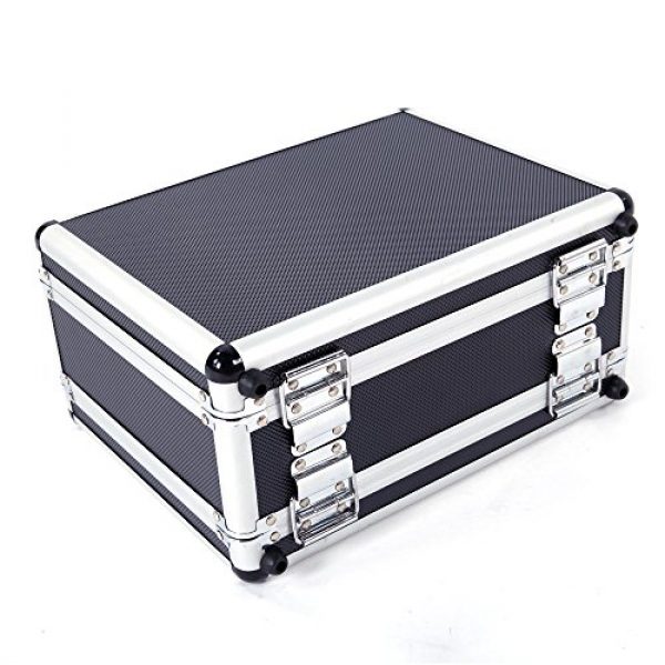 brandless Pistol Case 3 Gun Security Safe Cabinet, Portable Aluminum Framed Gun Lock BoxDual Pistol Firearm and Valuables Safe with 3 Digits Combination Lock, Silver 11.81" x 5.91" x 9.05"