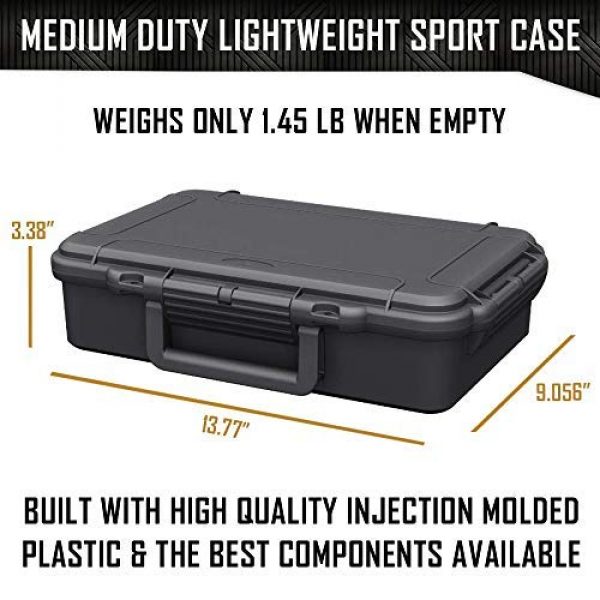 MY CASE BUILDER Pistol Case 5 2 Pistol Medium Duty Lightweight 2 Pistol Gun Sport Case - Double Handgun TSA Approved Storage - Doro Case with Military Grade Foam Insert