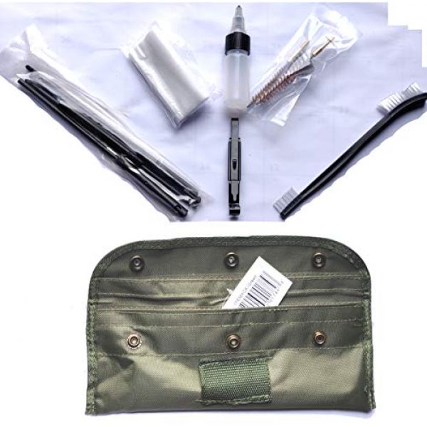 Explorer Cases Rifle Cleaning Kit 1 Explorer 10 Pcs Set Gun Rifle Pistol Cleaning Kit Compact Travel Size Mil-Spec Rods Metal Brush Heads Olive Green Pouch Bag Case Drab Travel Size Maintenance Kit