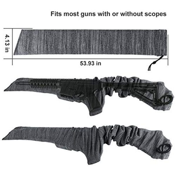 TW TWOD Rifle Sock 5 Twod Gun Socks for Rifle/Shotguns with or Without Scope Storage, Anti-Rust, Silicone Treated, Drawstring Closure 54 Inches and 16 Inches