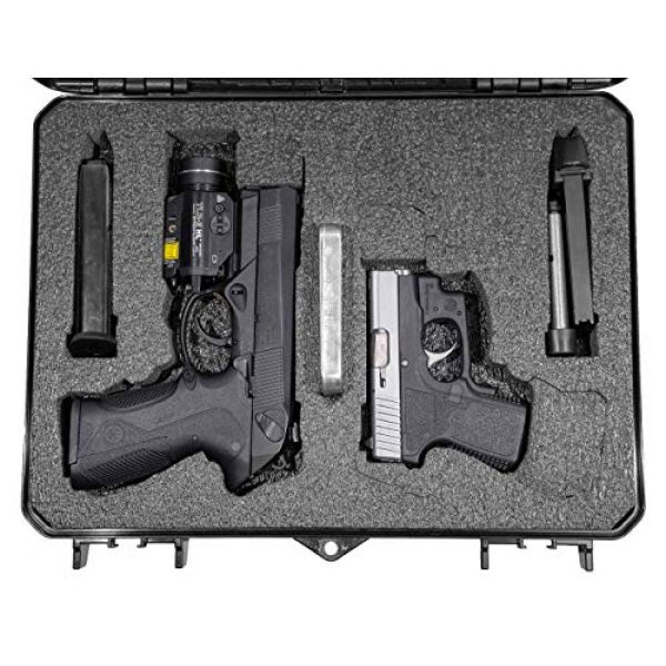 Case Club Pistol Case 2 Case Club Waterproof Pre-Customized 2 Pistol Case with Silica Gel to Help Prevent Gun Rust