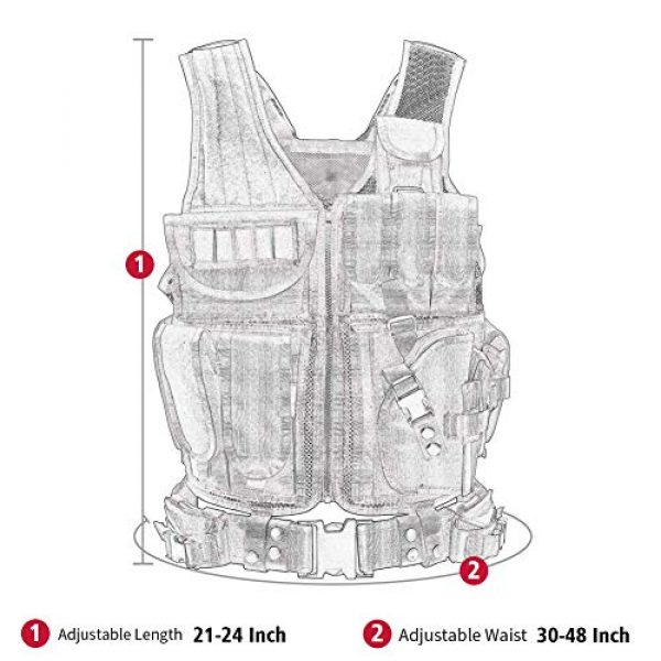 WWahuayuan Airsoft Tactical Vest 6 WWahuayuan Adjustable Tactical Vest Trainning Tactical Airsoft Paintball Ultralight Breathable Combat Training Vest for Adults 600D Encryption Polyester-VT-1063