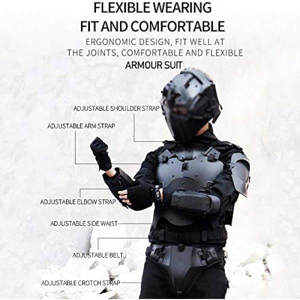 WoSporT Airsoft Tactical Vest 4 Airsoft Vest Body Armor Vests Adjustable Tactical Molle Chest Protector Vest+Elbow+Shoulder+Crotch+Battle Belt Set Paintball Military Combat Training Gear Motorcycle CS Cosplay Movie Costumes