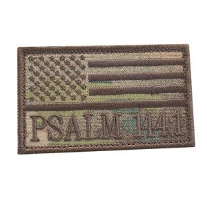 LEGEEON Airsoft Morale Patch 1 LEGEEON Multicam Psalm 144:1 2x3.25 Christian Morale OCP USA Tactical Touch Fastener Cap Patch