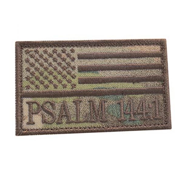 LEGEEON Airsoft Morale Patch 1 LEGEEON Multicam Psalm 144:1 2x3.25 Christian Morale OCP USA Tactical Touch Fastener Cap Patch