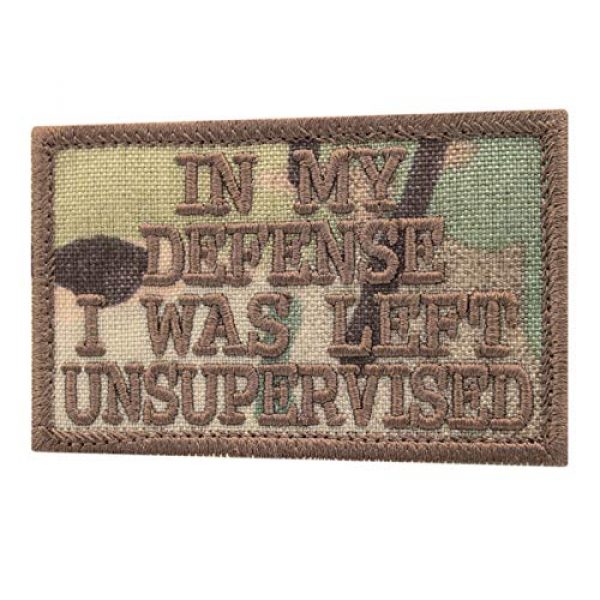LEGEEON Airsoft Morale Patch 1 LEGEEON Multicam in My Defense was Left Unsupervised 2x3.25 Tactical Morale Touch Fastener Cap Patch