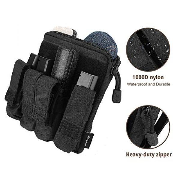 ProCase Pistol Case 4 ProCase Pistol Bag Ammo Accessories Pouch Bundle with Tactical Pistol Mag Pouch Submachine Gun Magazine Bag -Black