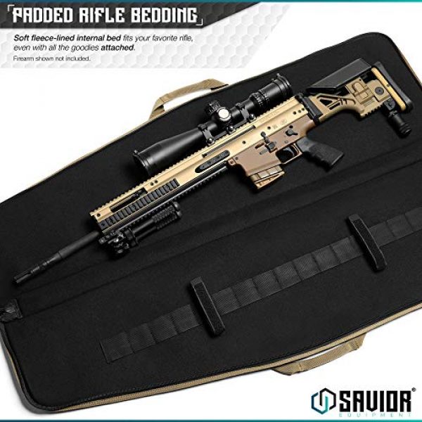 Savior Equipment Rifle Case 2 Savior Equipment The Patriot Single Scoped Long Rifle Case Gun Bag w/Padded Handle - Adjustable Sling, Dual Lockable Zippers, Multiple Magazine Holder Pouch, Available Length in 35" 41" 45"