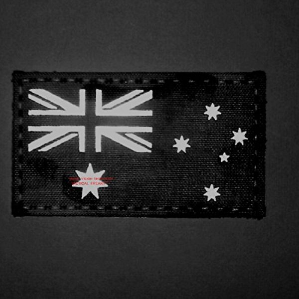 Tactical Freaky Airsoft Morale Patch 2 IR Australia Flag Tan Coyote Brown Infrared 2x3.5 IFF Tactical Morale Hook-and-Loop Patch