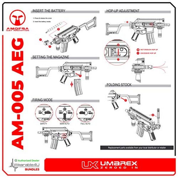 Wearable4U Airsoft Rifle 3 Umarex Elite Force Amoeba AM-005 AEG Electric Automatic 6mm BB Rifle Airsoft Gun (Gen5) with Wearable4U Bundle