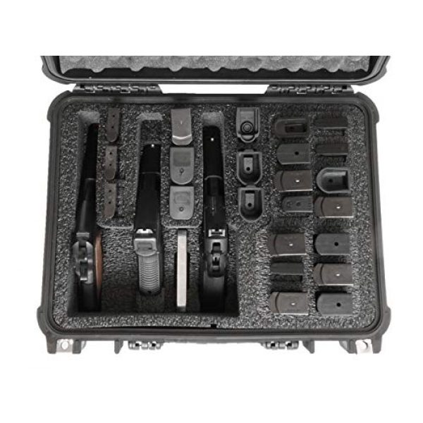 Case Club Pistol Case 4 Case Club 3 Pistol & Accessory & Up to 23 Magazines Pre-Cut Waterproof Case with Silica Gel to Help Prevent Gun Rust (Gen 2)