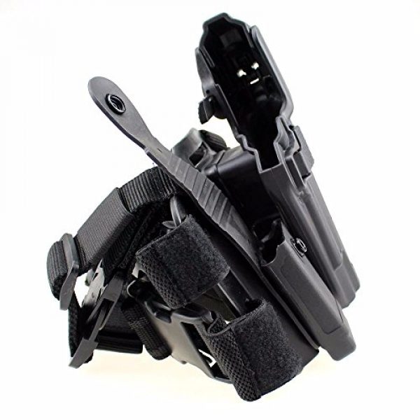 PG Airsoft Gun Holster 3 PG Tactical 1911 Leg Holster Right Thigh Paddle Belt Level 3 Lock Duty Pistol Gun Holster w/Magazine Torch Pouch for Colt 1911