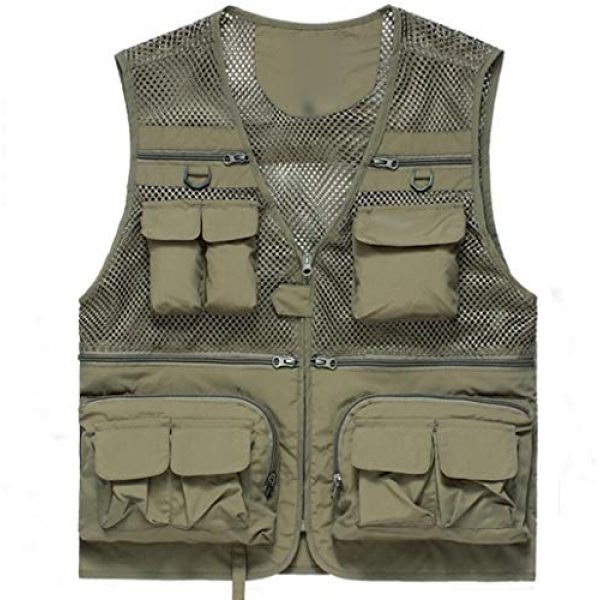DAFREW Airsoft Tactical Vest 1 DAFREW Thin Vest Men's Outdoor Vests Casual Fishing Breathable Vests Summer Quick-Drying Vest (Color : Khaki, Size : L)