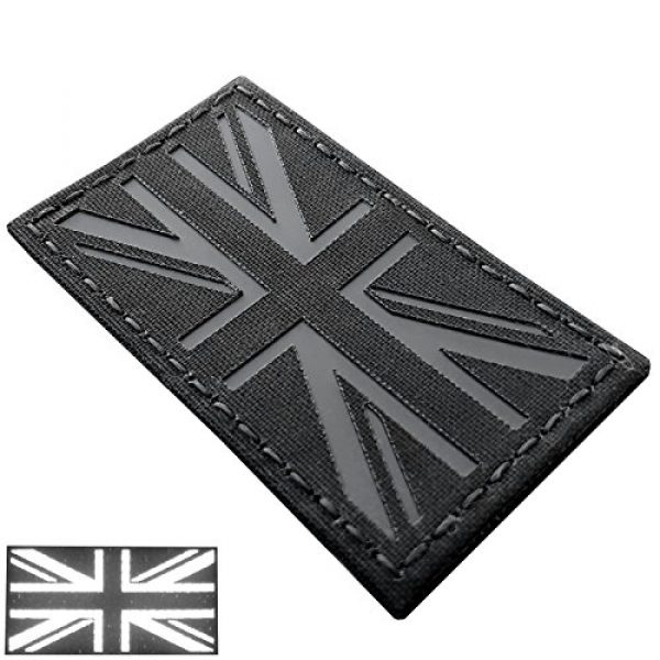 Tactical Freaky Airsoft Morale Patch 2 Blackout Infrared IR UK Union Jack Flag 3.5x2 IFF Tactical Morale Touch Fastener Patch