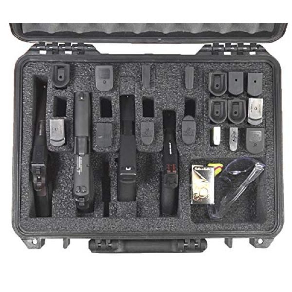 Case Club Pistol Case 3 Case Club 4 Pistol and (up to) 29 Magazine with Accessory Pocket Pre-Cut Heavy Duty Waterproof Case with Silica Gel Canister to Help Prevent Gun Rust (Upgraded Gen-2)