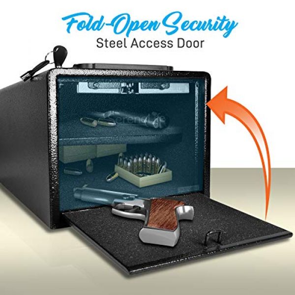 SereneLife Pistol Case 4 SereneLife Safes & Lock Boxes | Gun Safe Box | Pistol Security Box | Safe Security Box | Digital Safe | Safe Box For Money | Steel Alloy Drop Safe - Includes Keys (SLSFE28PS)