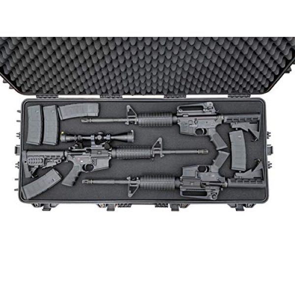 Cedar Mill Fine Firearms Rifle Case 3 Cedar Mill Fine Firearms Triple 3 Rifle/Bow Case DS3TeK Hard Shell Waterproof Lockable Gun Carry Case with Wheels Handle Pick and Pluck Foam TSA Airline Approved Air Travel