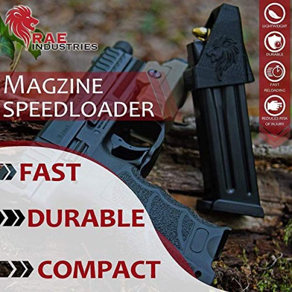 RAE Industries Airsoft Gun Magazine 4 RAEIND Magazine Loader for Shadow Systems MR920 Combat 9MM Black Frame Spiral Fluted Bronze Barrel Green Tritium NS 15RD