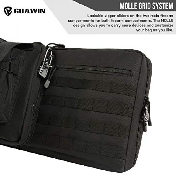 GUAWIN Rifle Case 5 GUAWIN Rifle Bag Rifle Case Shotgun Case Heavy Duty Reinforced Stitched Construction Rifle Backpack, Double Long Soft Gun Cases for Rifles Shotguns Pistols Storage and Transportation in 36" 42" 46"