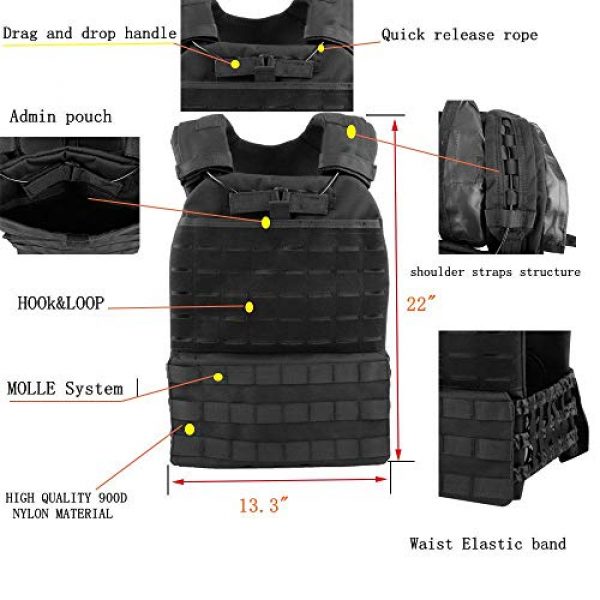 JFFCE Airsoft Tactical Vest 4 JFFCE Tactical Vest Fully Adjustable for Shooting Hunting Outdoor Activities