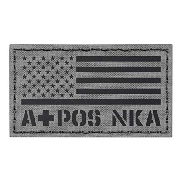 Tactical Freaky Airsoft Morale Patch 1 IR Wolf Gray USA Flag APOS A+ Blood Type NKA NKDA Infrared Tactical Morale Fastener Patch