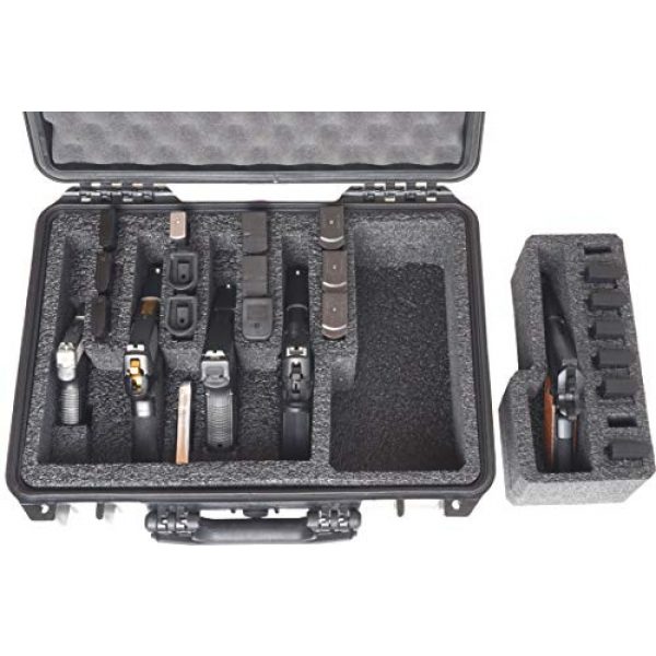 Case Club Pistol Case 3 Case Club 5 Pistol and 20 Magazine Pre-Cut Heavy Duty Waterproof Case with Included Silica Gel Canister to Help Prevent Gun Rust (Upgraded Gen-2)