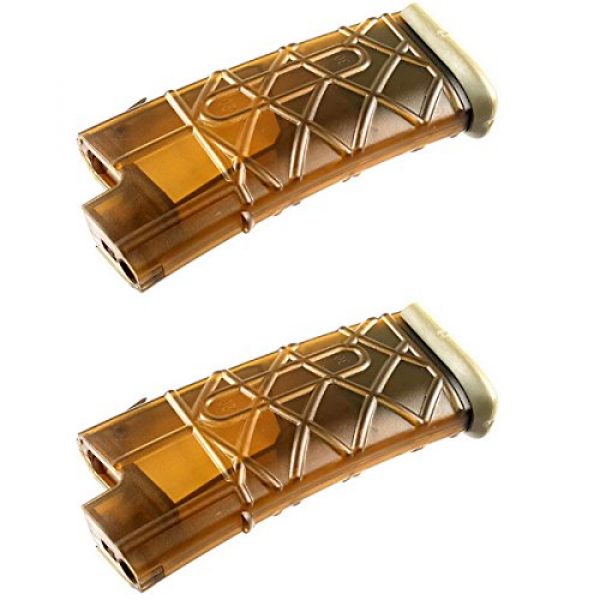 Airsoft Shopping Mall Airsoft Gun Magazine 1 Airsoft Shooting Gear APS 2pcs 300rd Hi-Cap AUG Magazine for KU001 Series AEG Clear Brown/Dark Earth