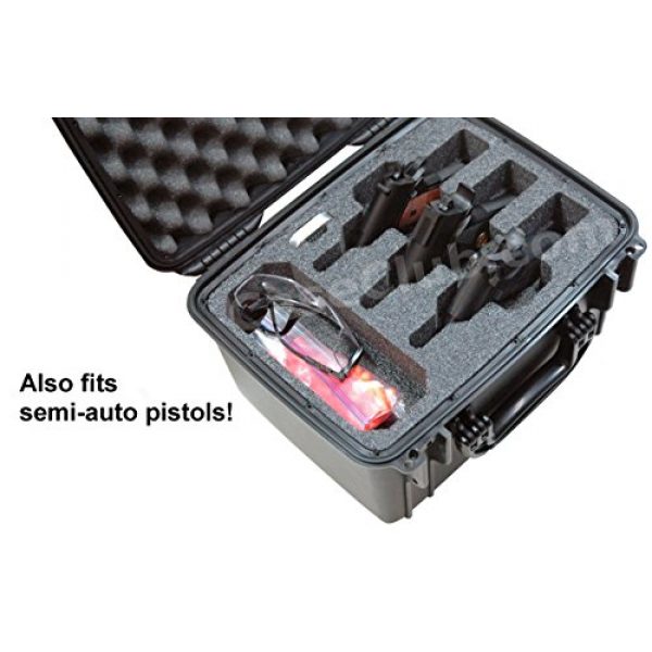 Case Club Pistol Case 5 Case Club Waterproof 3 Revolver/Semi-Auto Pre-Cut Case with Silica Gel to Help Prevent Gun Rust