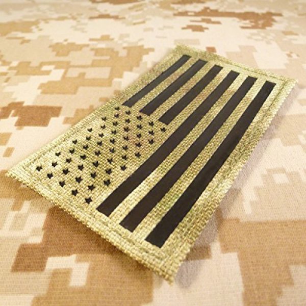LEGEEON Airsoft Morale Patch 3 LEGEEON Set of 4 Infrared IR Multicam Touch Fastener Patches USA American Flag IFF Morale Tactical Cordura Army
