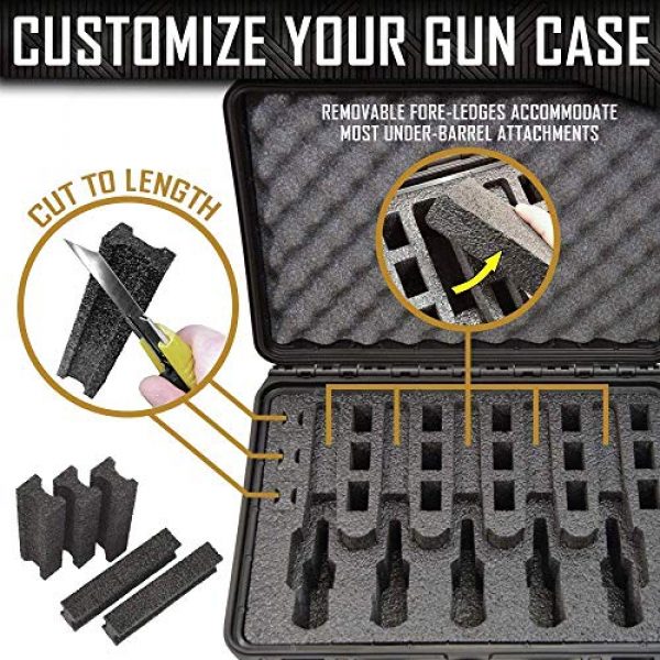 MY CASE BUILDER Pistol Case 2 Pistol & Magazine Storage Foam Insert for Apache 4800 Case - 2 Piece Set - Pre-Cut Military Grade Polyethylene Base and Protective Lid Liner (Case Not Included)