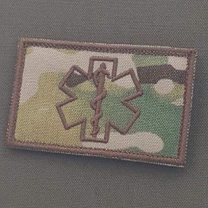 LEGEEON Airsoft Morale Patch 1 LEGEEON Multicam Medic EMS 2x3.25 Star of Life OCP EMT Paramedic Morale Tactical Touch Fastener Patch