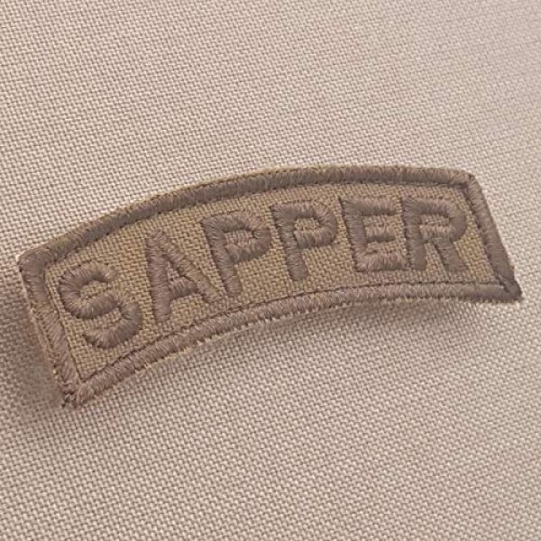 LEGEEON Airsoft Morale Patch 1 LEGEEON Tan Sapper Army Engineer Shoulder Tab Coyote Brown Morale Tactical Touch Fastener Patch
